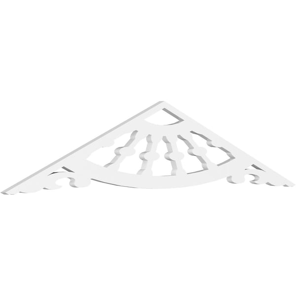 Ekena Millwork Pitch Wagon Wheel Architectural Grade PVC Gable Pediment, 60"W x 12 1/2"H x 1"P (5/12) GPP060X013X100WAG - main